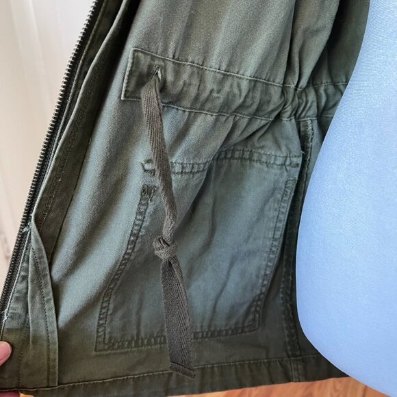 BP Olive Utility Jacket Small Soft Grunge Military Cargo Anthro Style - Picture 7 of 12